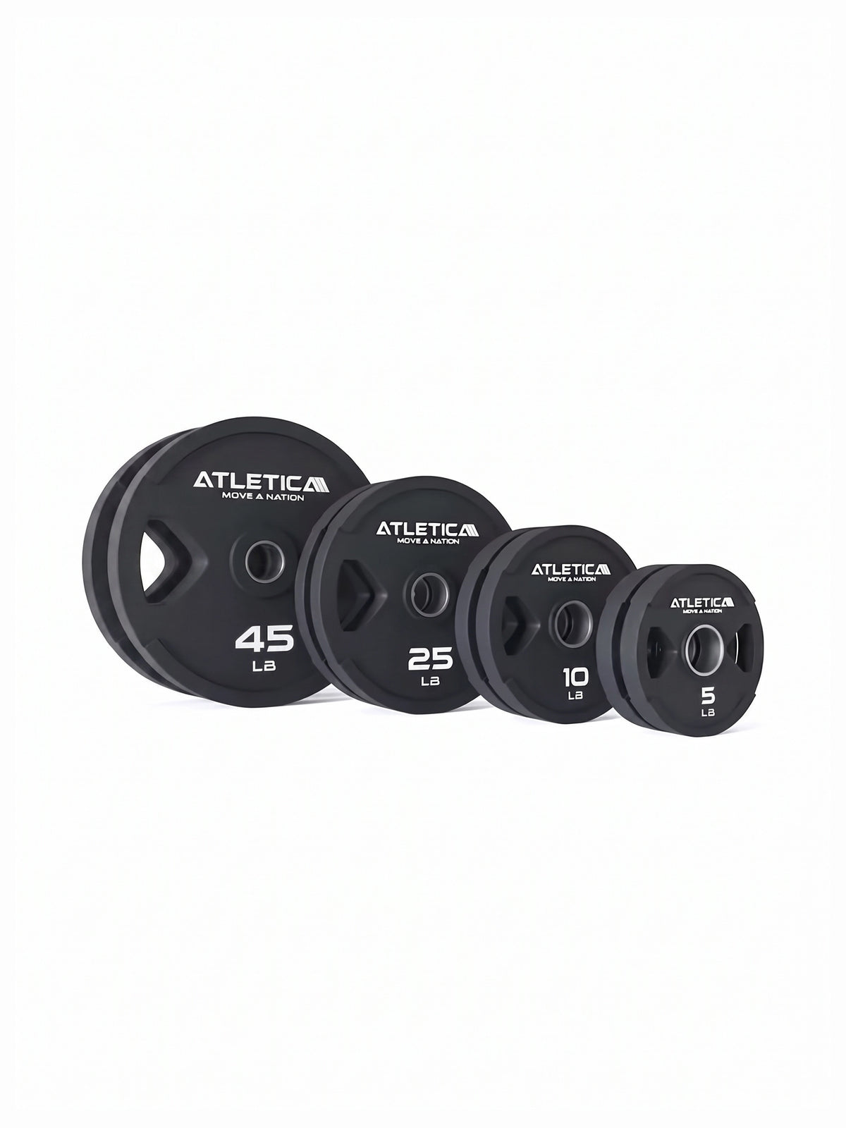 2H Gripper Plates Set 170 lb - overview of the weight plates with ergonomic grip openings and clear LB labeling