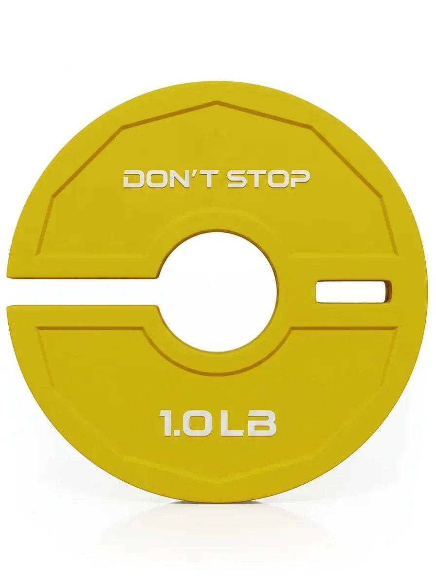 Add-on Flex Plates - weight plate 1 lb, made of solid rubber in yellow, for fine-graded weight increase