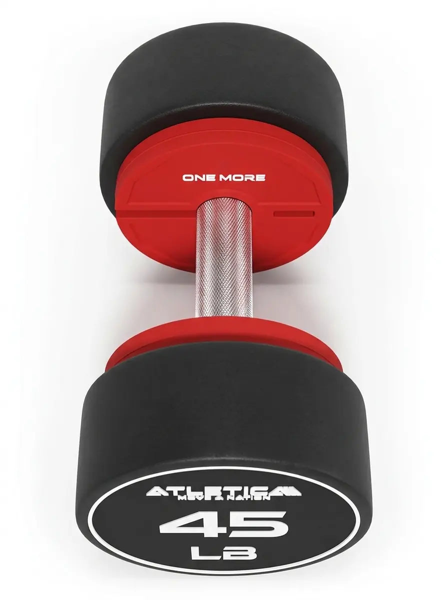 Add-on Flex Plates - Round Dumbbell with red Insert made of solid Rubber, for Dumbbell Training