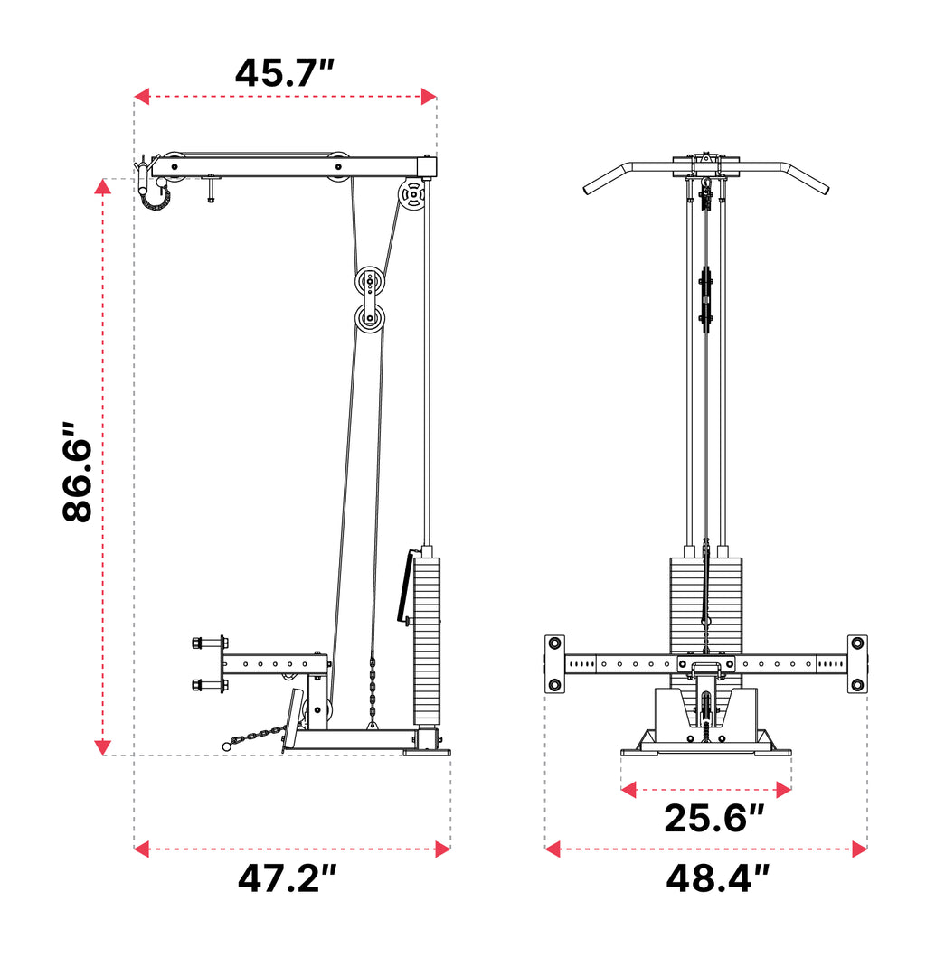Lat Pulldown with weight stack R8 series