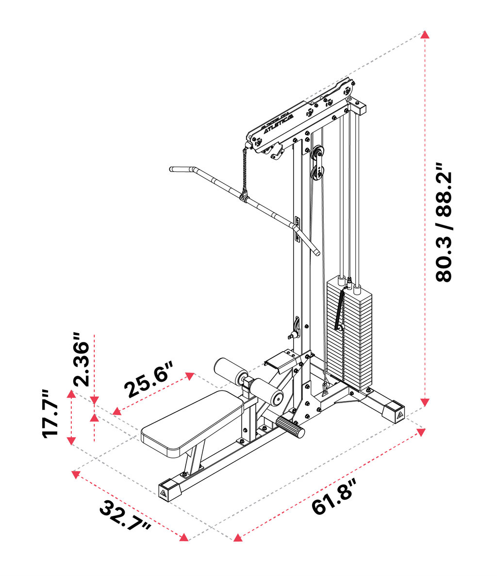 Atletica Push Pull Set 2: Mantis Butterfly and Reverse Combo and lat pulldown with low row 80" height