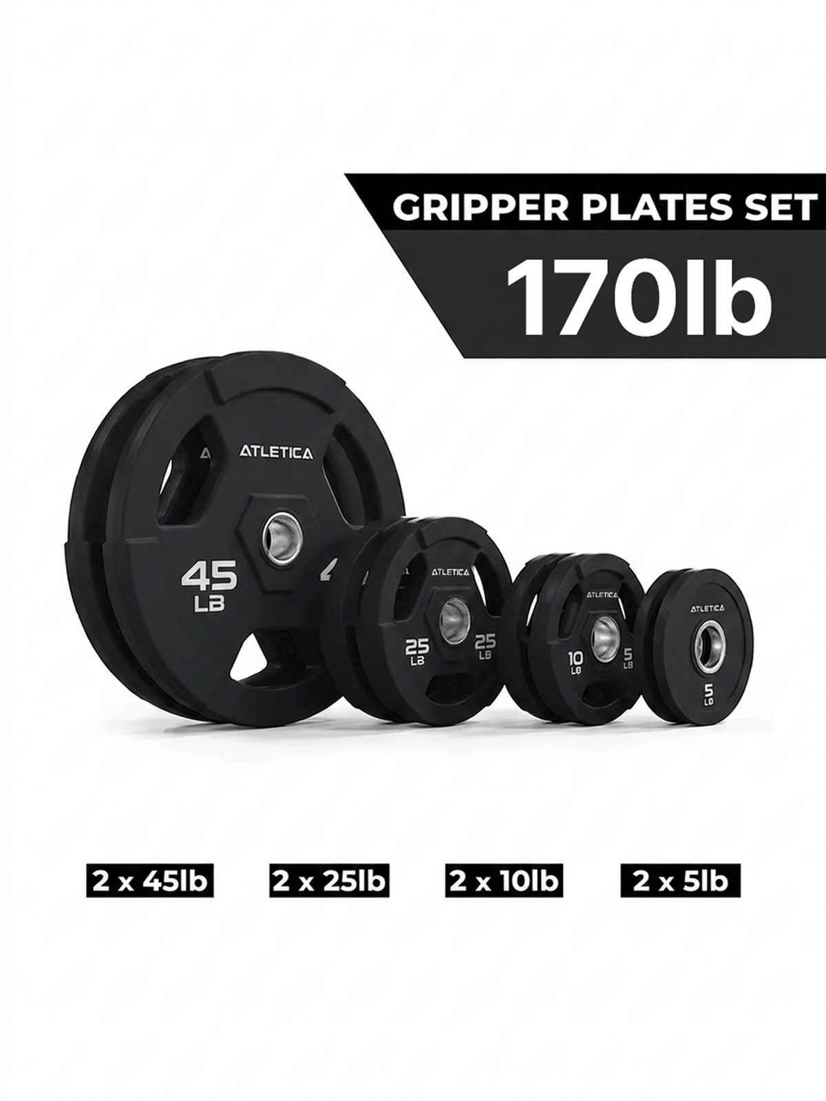Weight Plates: Gripper Plates Set 170 lb
