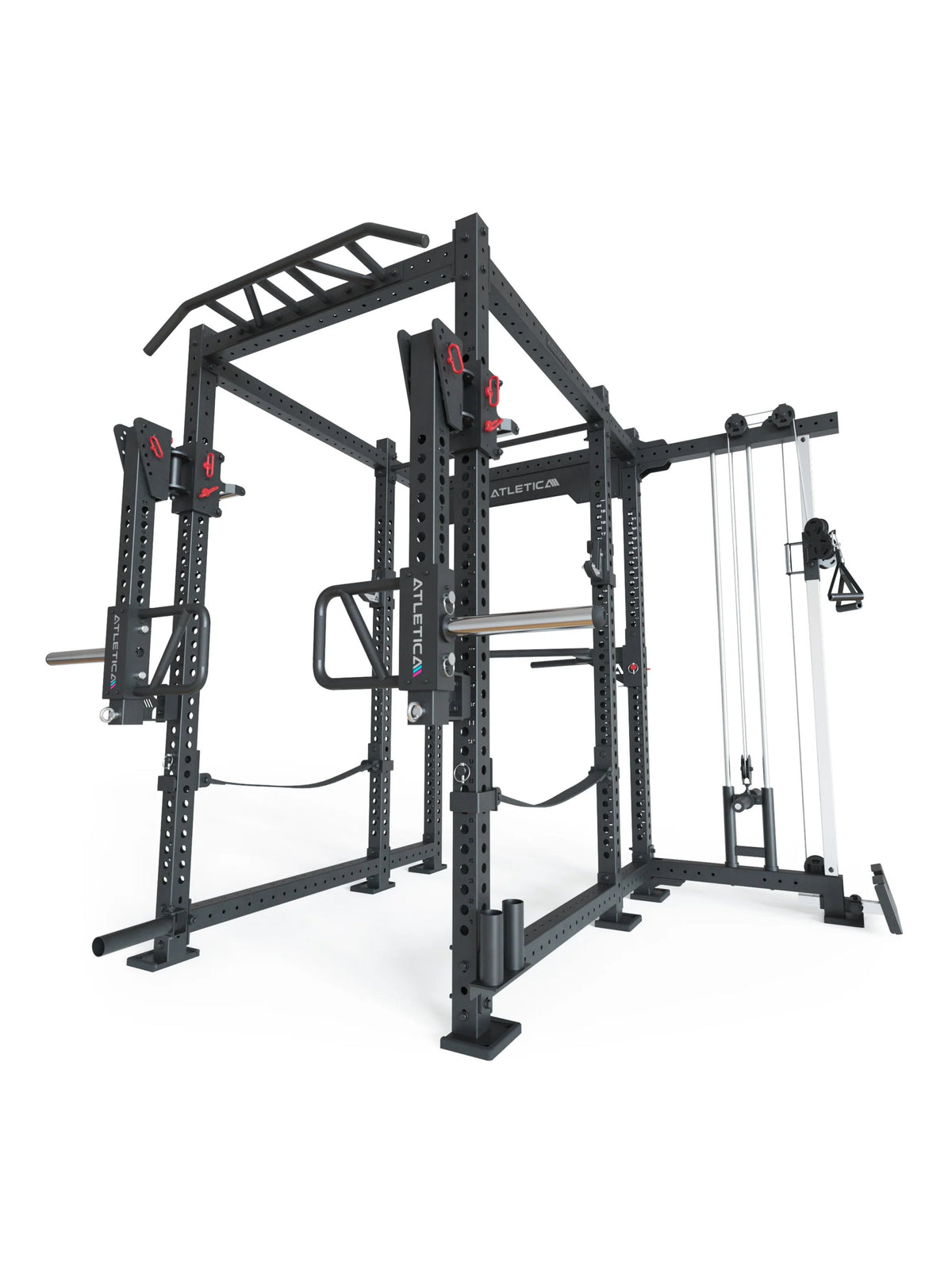 R8 Sentinel PRO - black Power Rack with Pull-Up Bar, Cable Pulley, weight plate holder