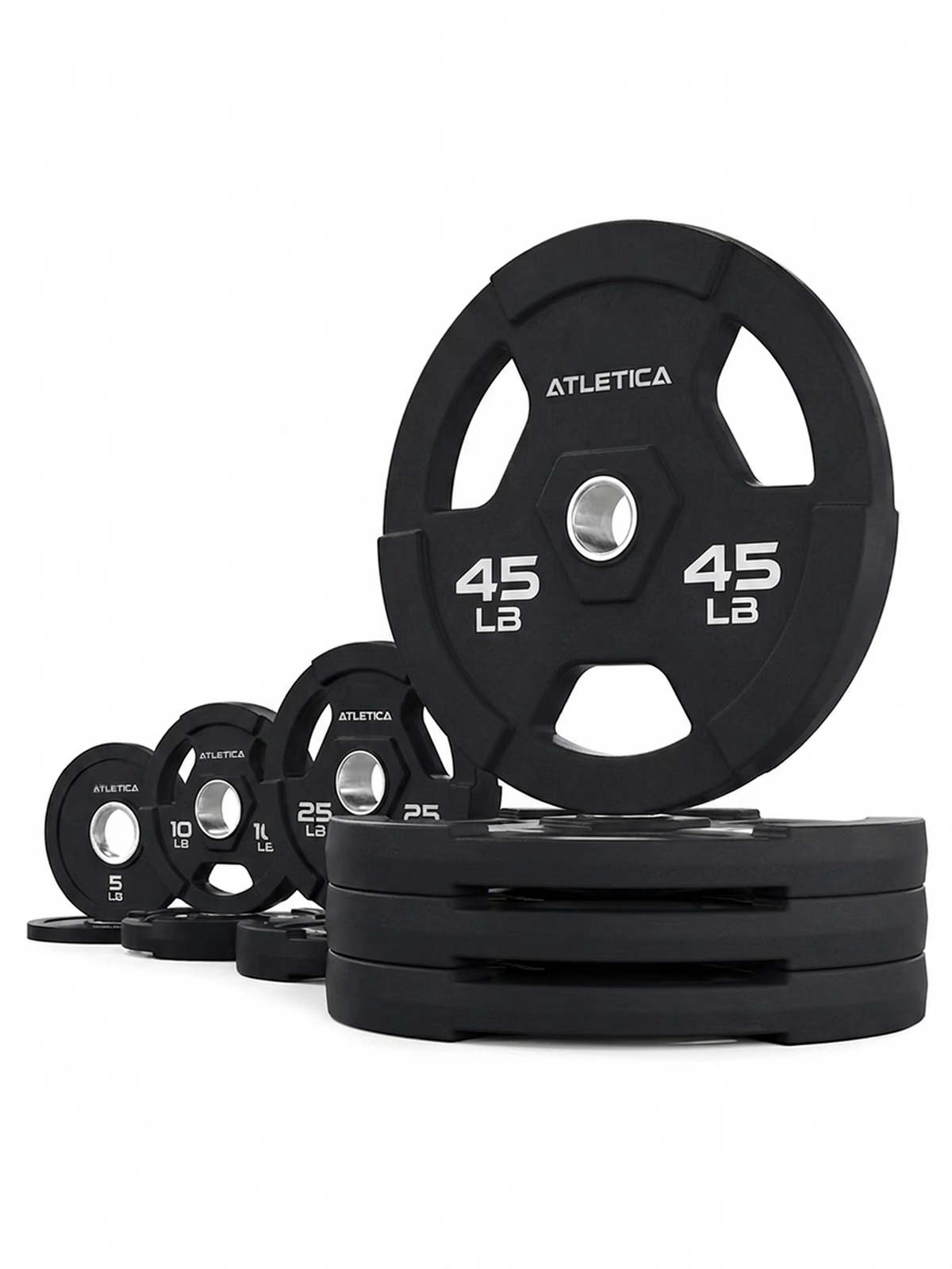 3H Gripper Plates 260 lb Set with rubber-coated weight plates and three grip openings