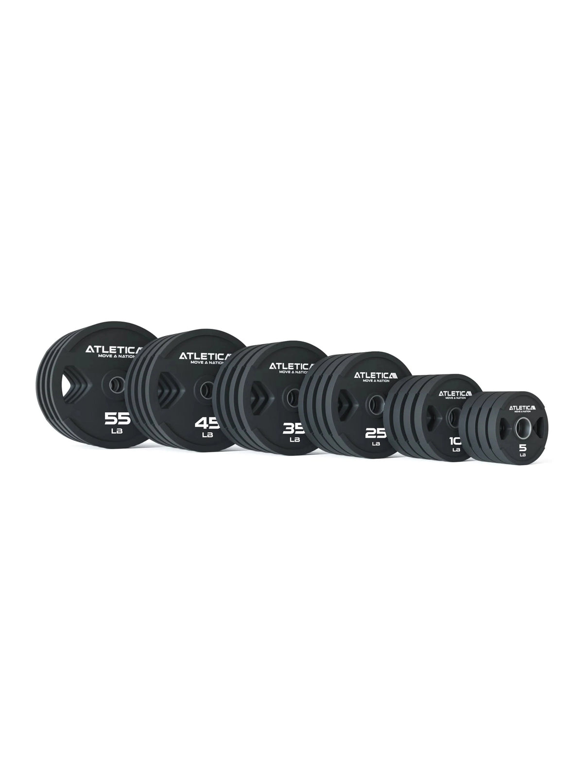 2H Gripper Plates Set - detail Dual-Grip weight plates, side view stacked – for barbell training and strength sports