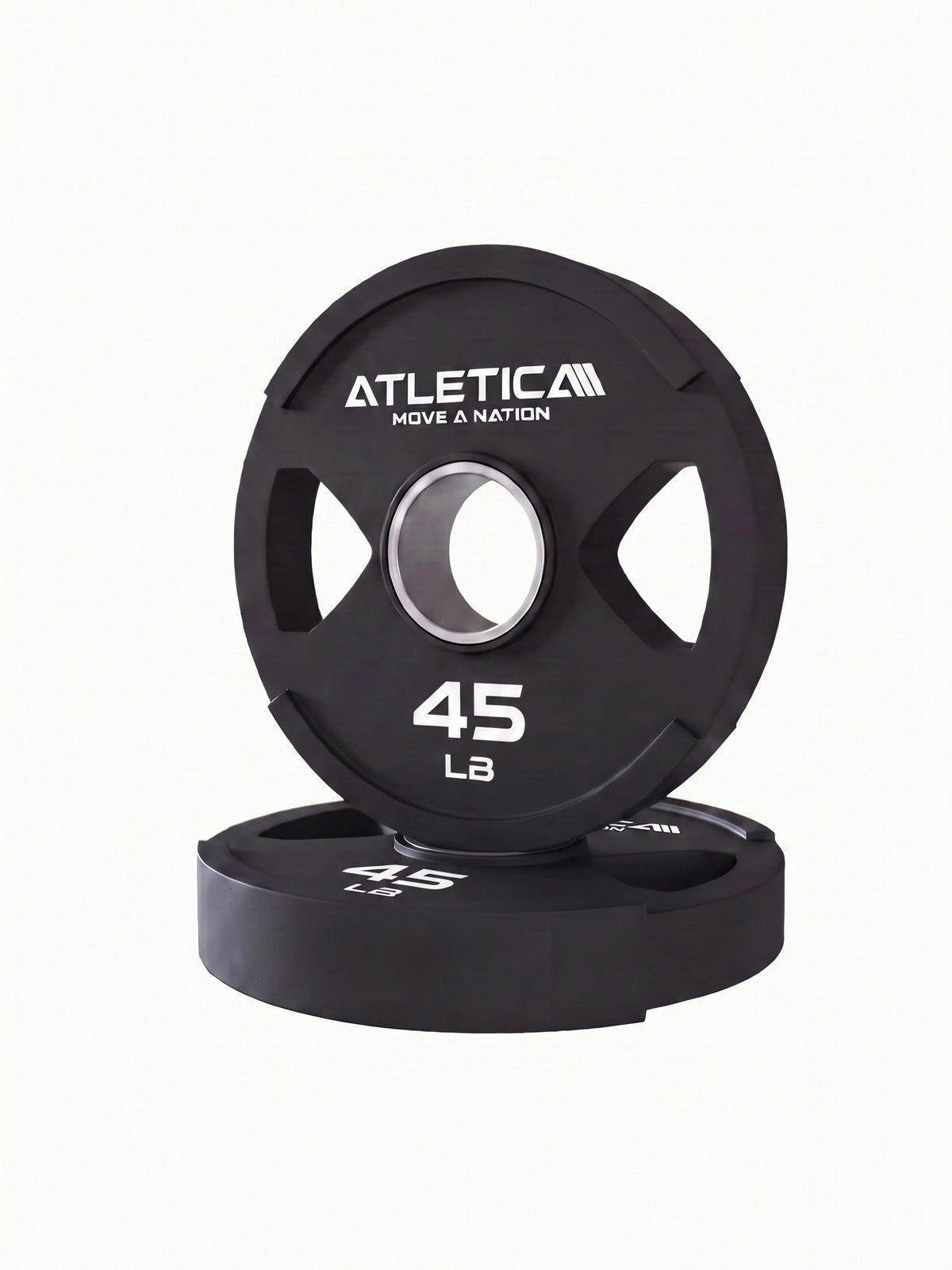 2H Gripper Plates 45 lb Weight Plate - Front View with Two-Handle Openings and 50 mm Receiver