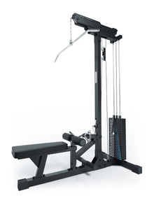 Atletica Lat Pulldown with low row, pull-down bar, lat pulldown seat and 275 lb weight stack