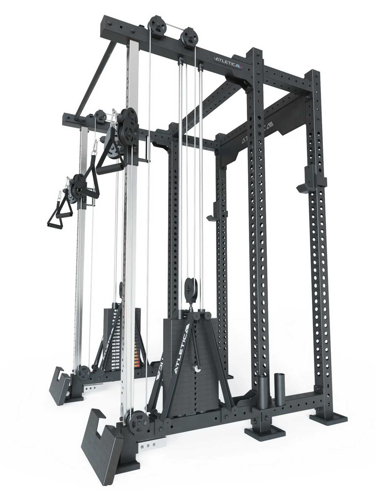 R8 Duality - Power Rack with cable pull, weight stack, handles, metal frame
