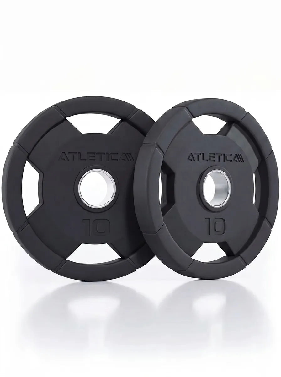 Atletica 4H Gripper Plates 10 lb pair standing side by side