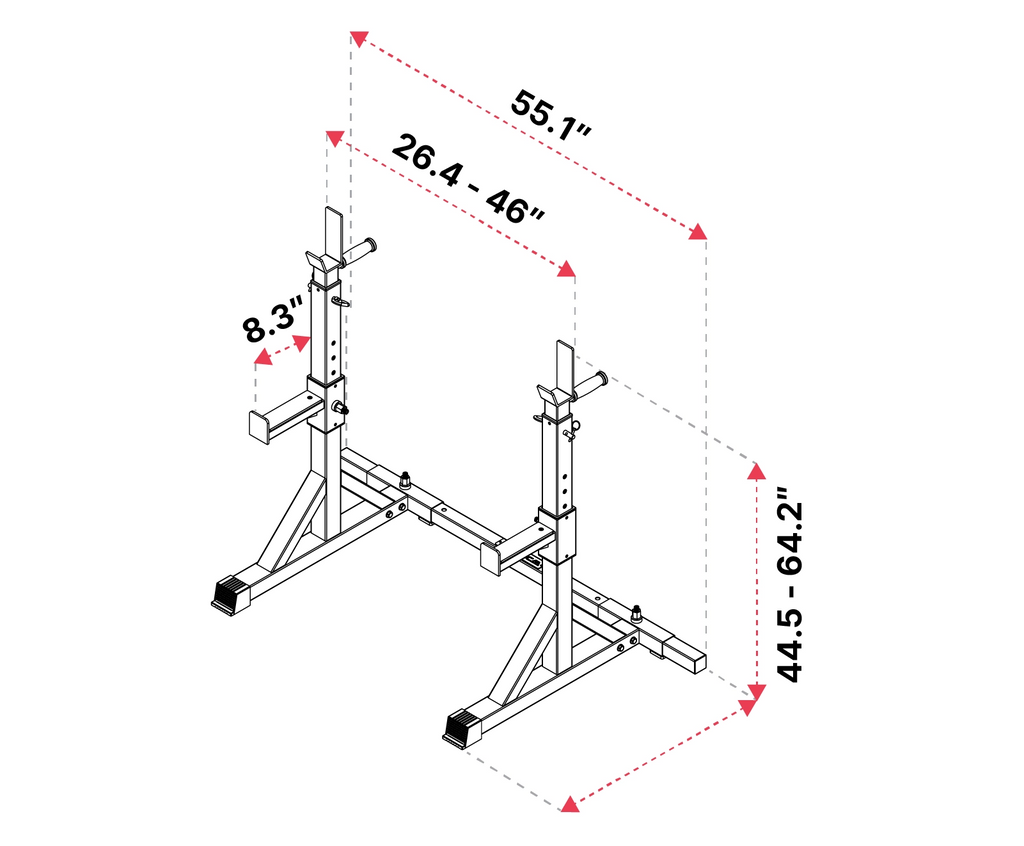 Free Stands Squat Rack in pairs