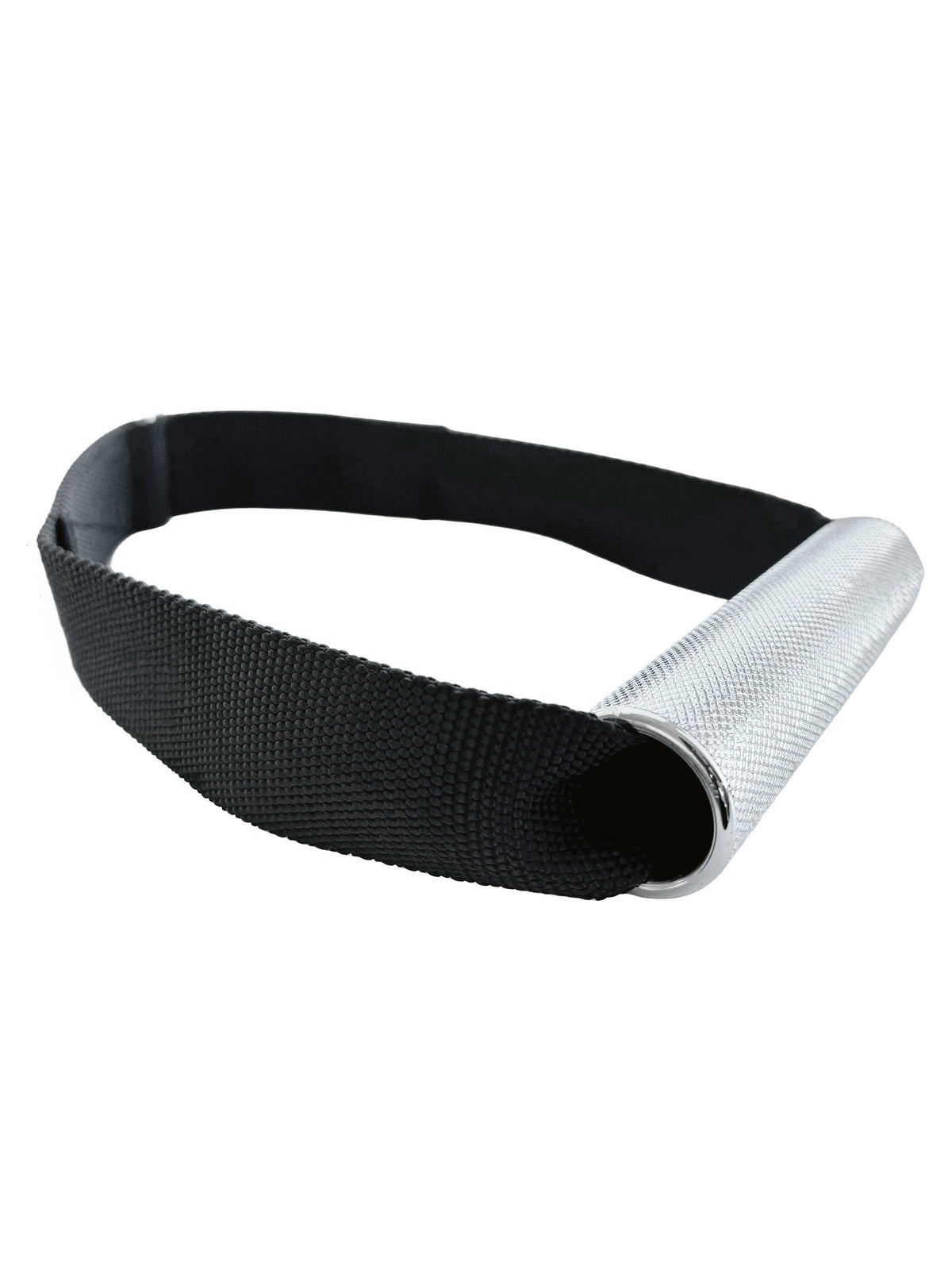 Power D-Handles - single-hand handle with black nylon strap, silver handle