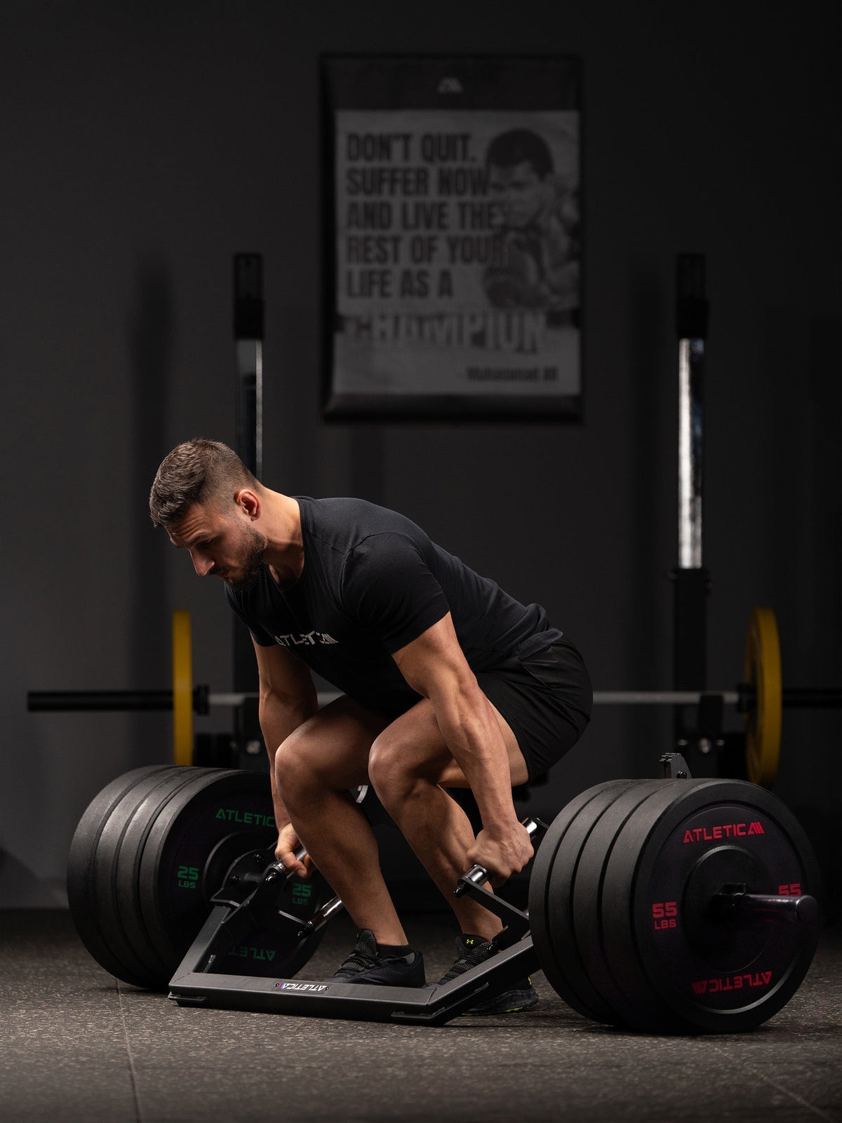 Open Hex Bar - Deadlift with Hex Bar, High Temp Bumper Plates weight plates, for strength training 