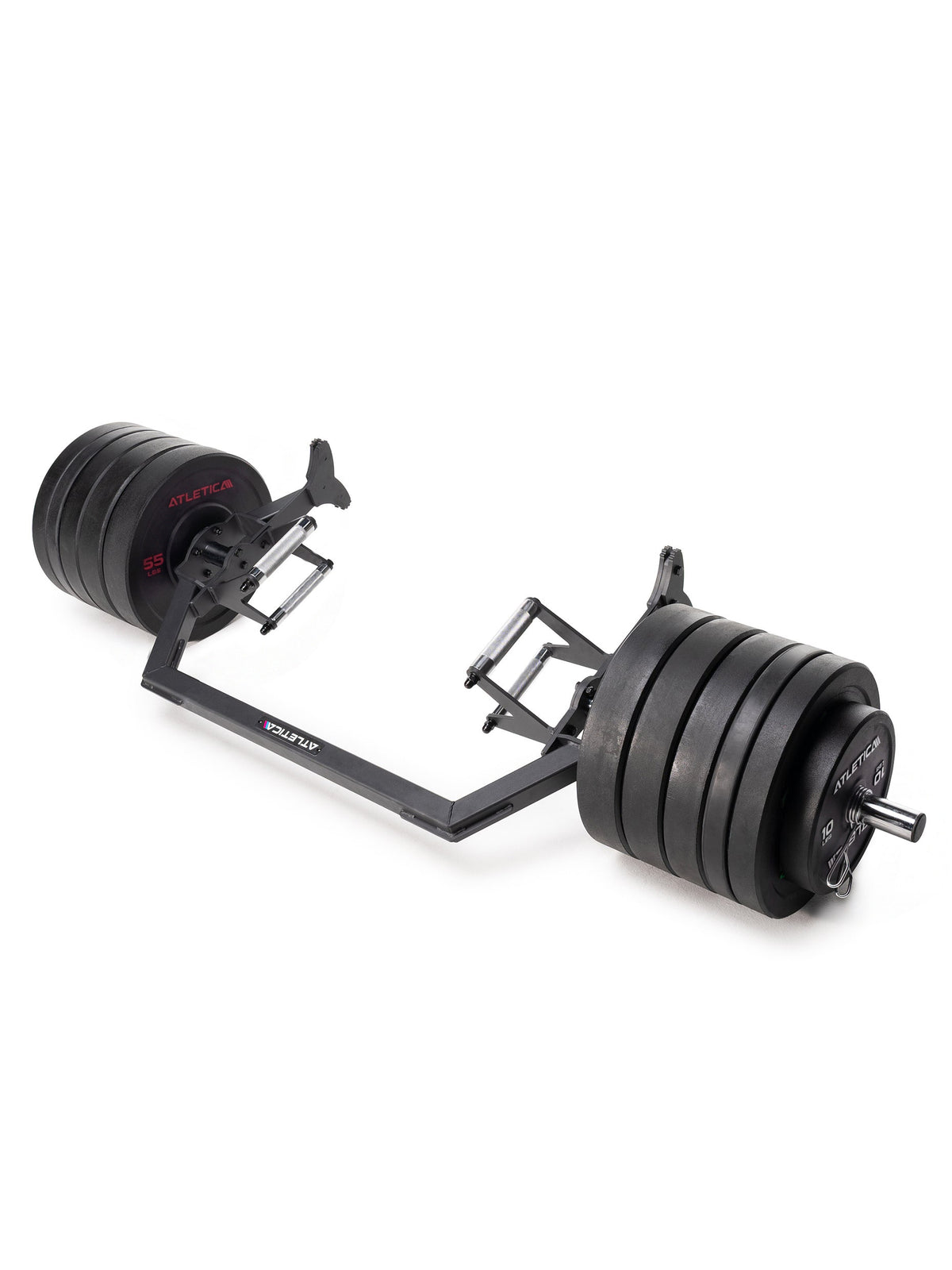 Open Hex Bar with Bumper Plates weight plates, two handles, for deadlifts and leg presses