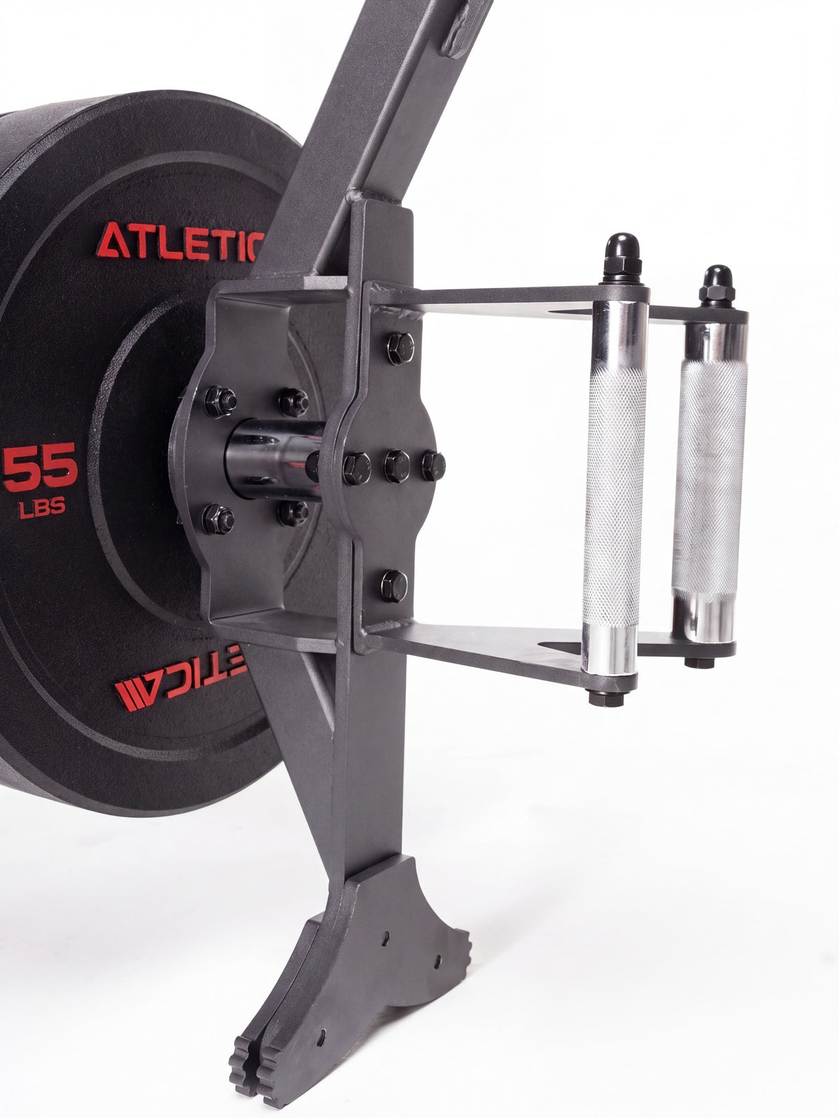 Open Hex Bar - bar with weight plates, knurled grips, for deadlifts and leg presses