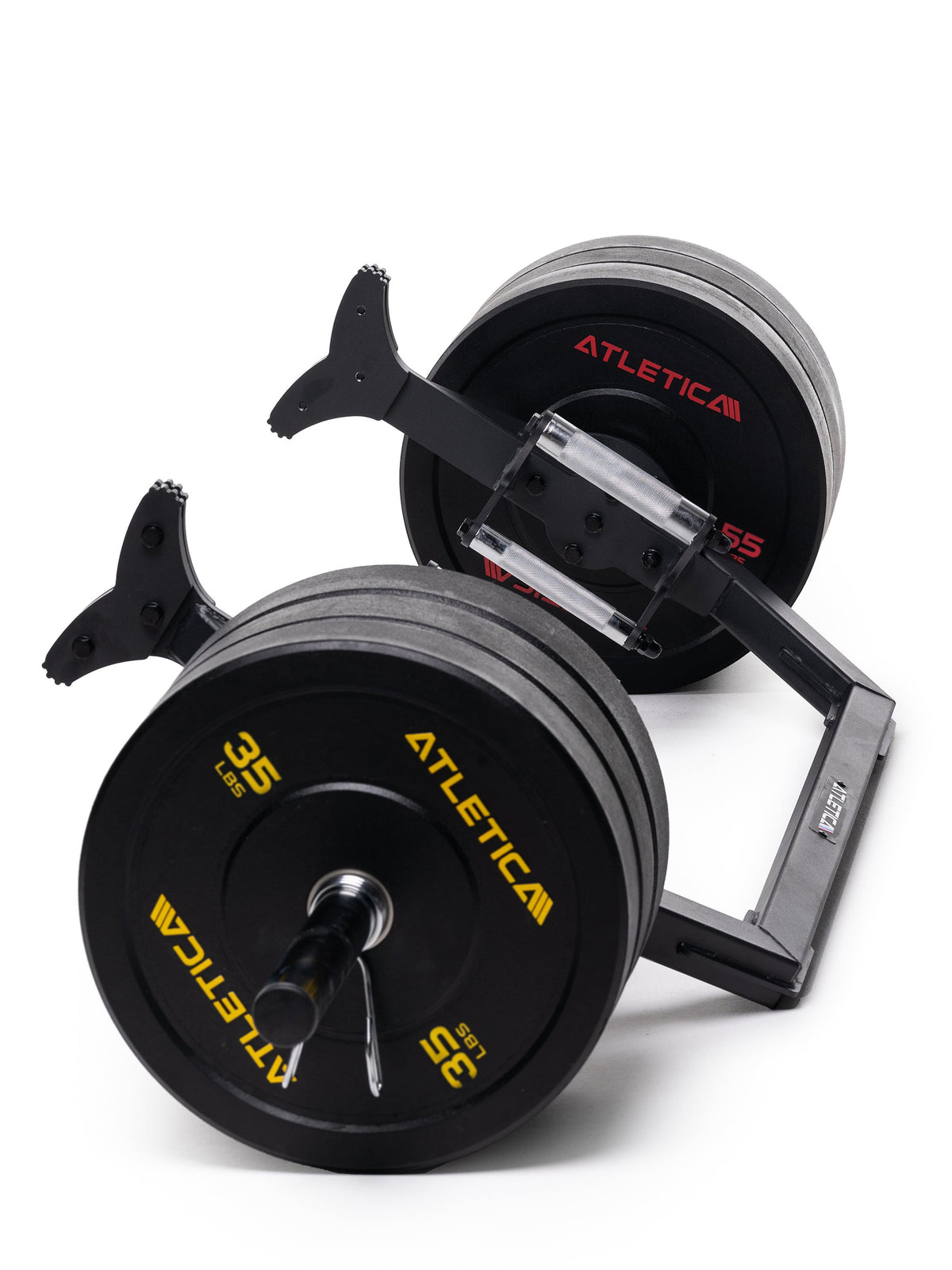 Open Hex Bar - specialty barbell with weight plates, for deadlifts and leg presses