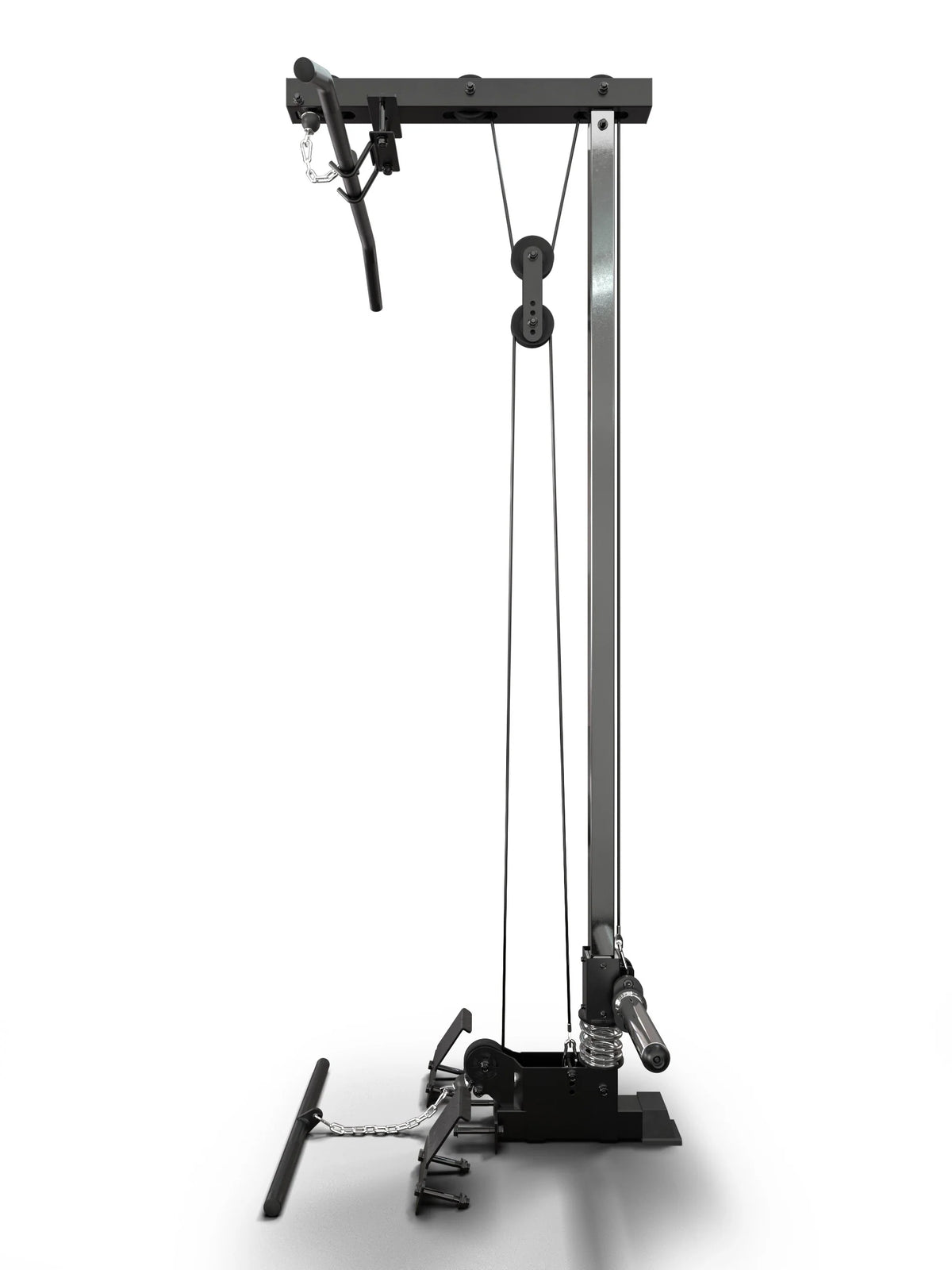 Atletica R7 lat pulldown attachment, high plate-loaded version, side view