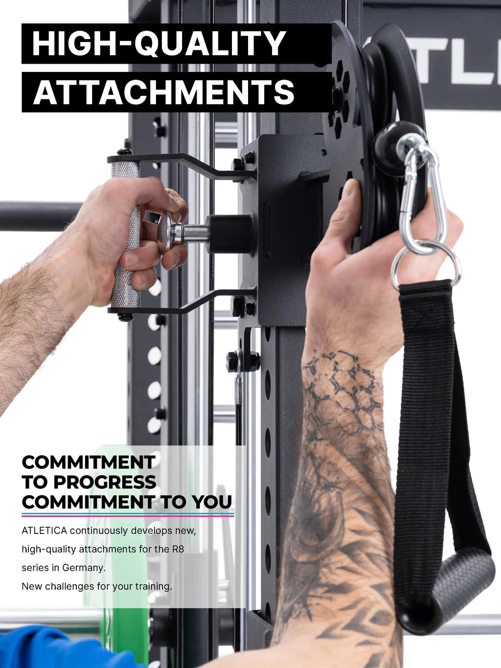 R8 Power Rack – modularly expandable with high-quality R8 attachments