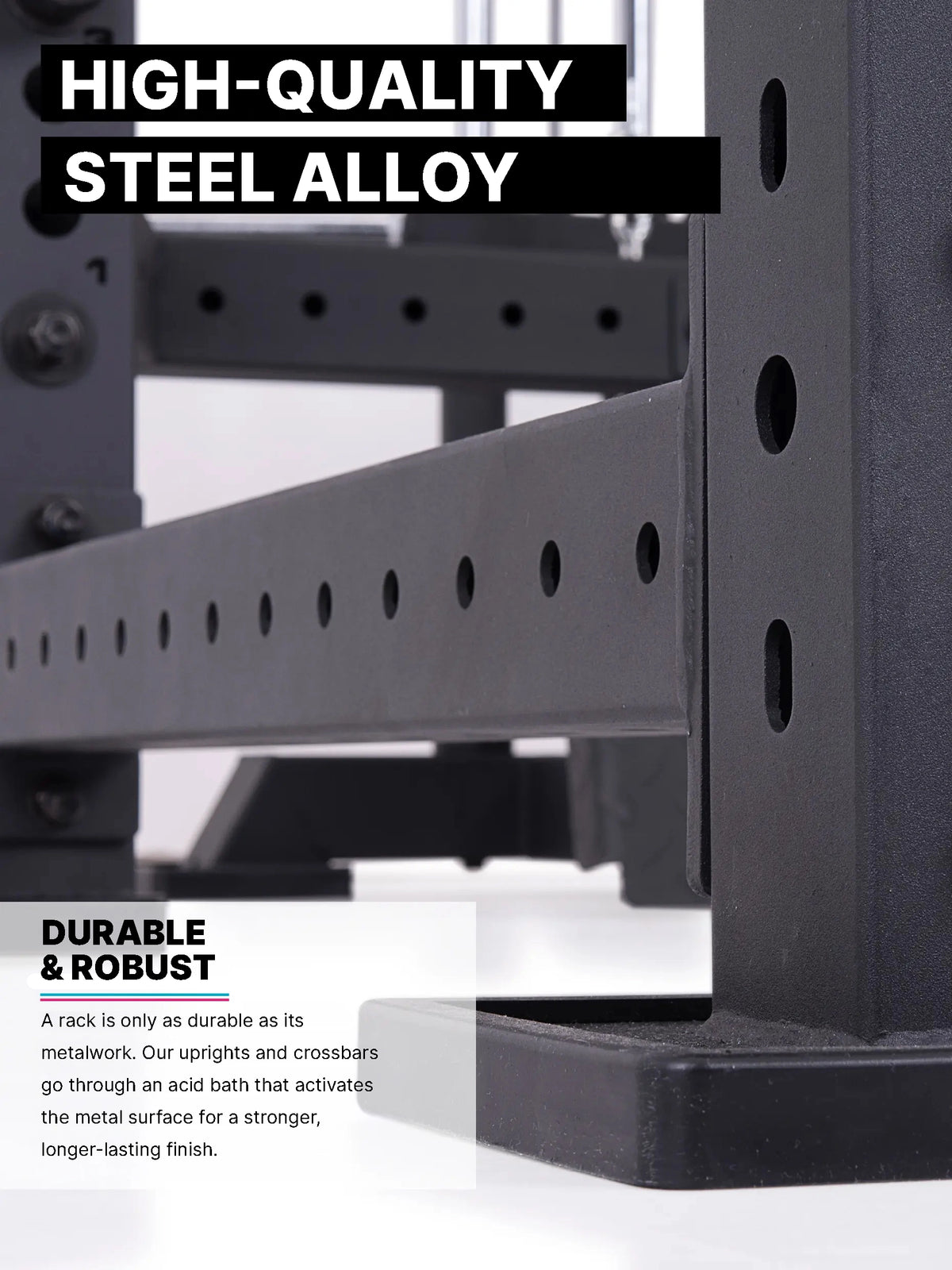 R8 BlackHawk Power Rack in Black – high-quality steel alloy