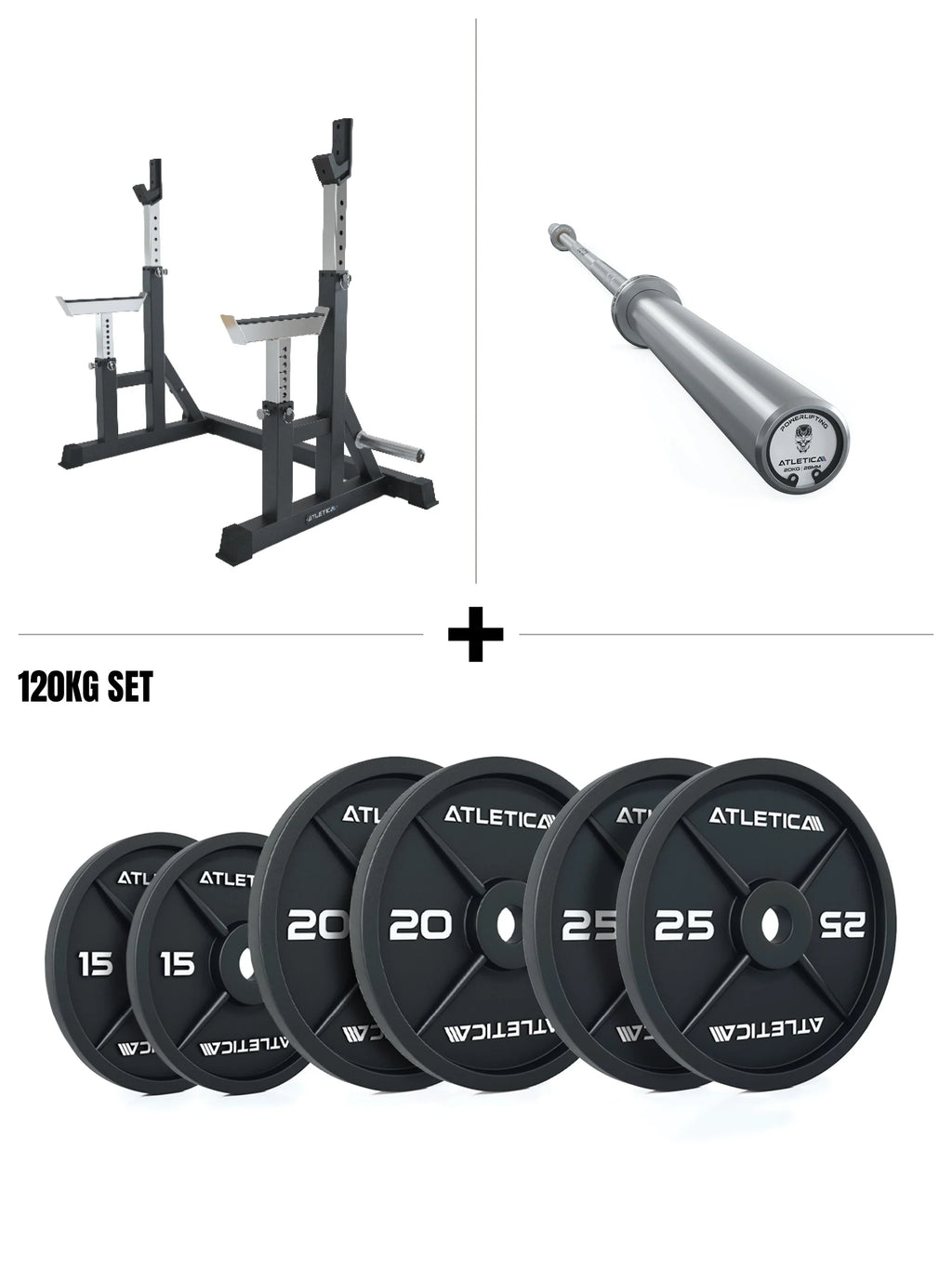 Dome Squat Rack, Barbell and Weight Plates Set