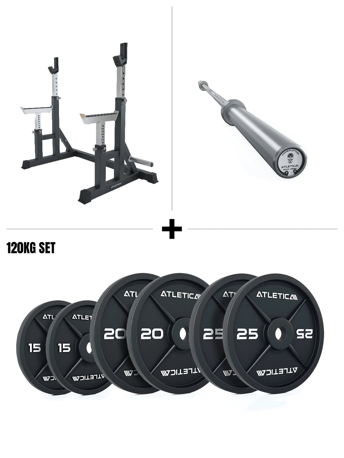 Dome Squat Rack, Barbell and Weight Plates Set