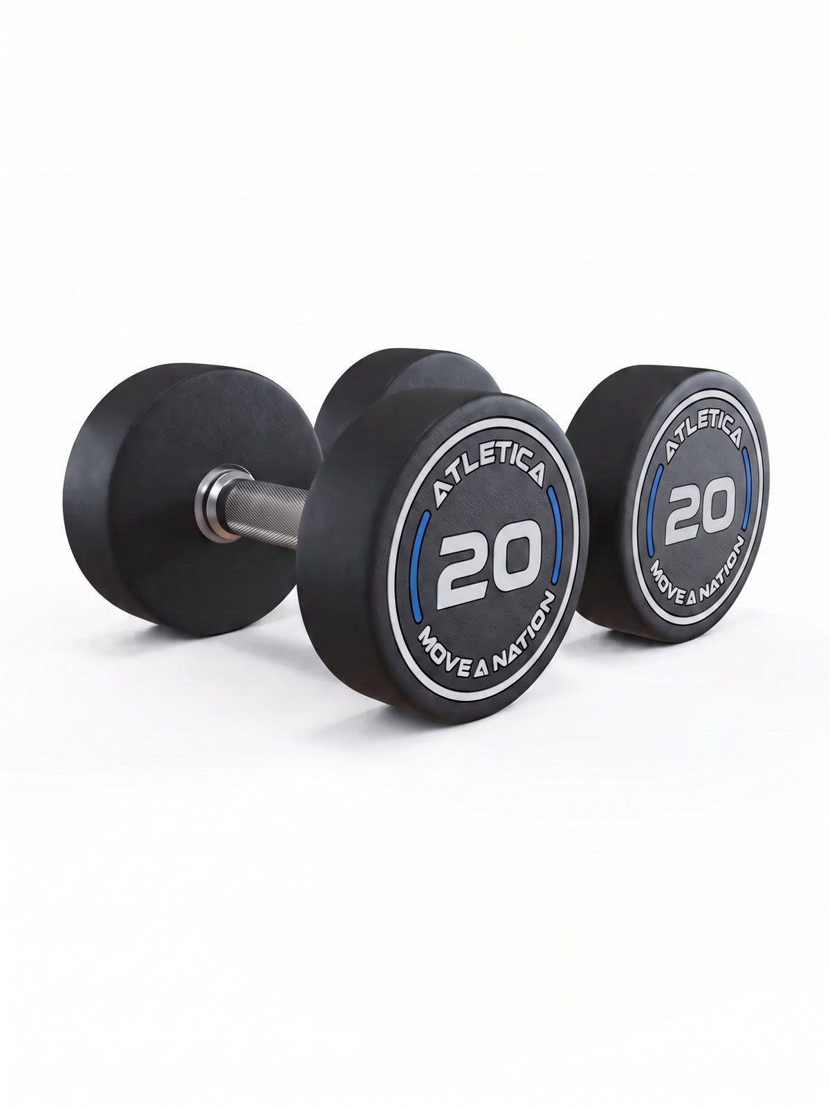 Power Rack Functional Trainer Attachment ATLETICA Round dumbbells PRO | 5-120 lb Pair | CNC milled & PU coated