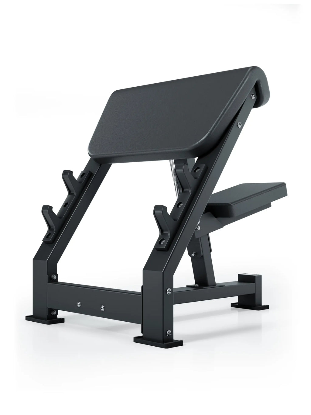 Preacher Curl SET - Black preacher bench with padded arm support, robust metal construction