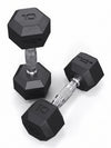 Hexagon PRO Dumbbells - 10 lb dumbbells, black heads, knurled handles