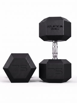 Hexagon PRO Dumbbells - Hexagonal Dumbbells 75 lb Pair for Strength Training