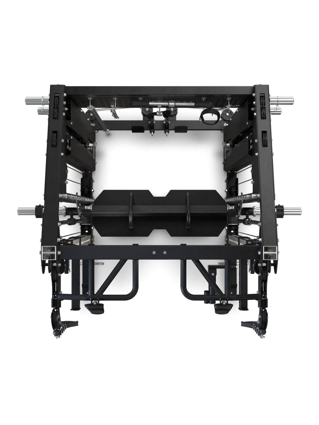 Defender Smith Machine with Side Weight Plate Holders and Upper as well as Lower Pull Bars