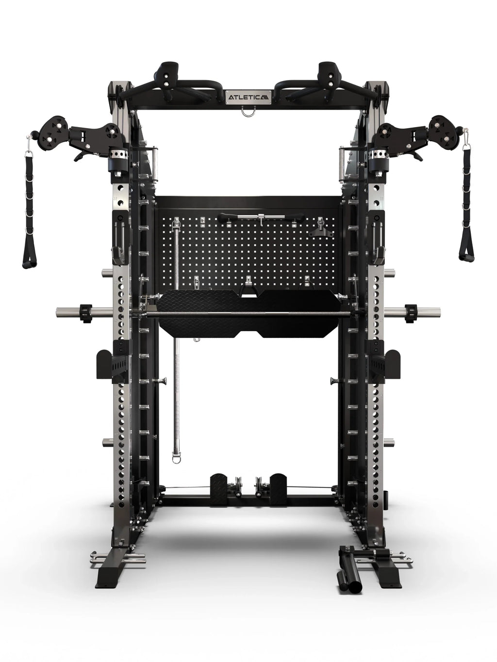 Defender Smith Machine with Pull-Up Bar, dual Cable Pulley and Weight Plate Holders