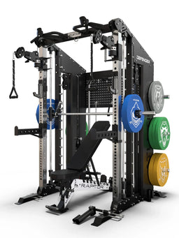 Atletica Defender Smith Machine with Raptor adjustable weight bench, pull-up bar and cable pulley