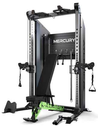 Atletica Mercury Functional Trainer with Cable Pulley, Raptor Weight Bench, Pull-Up Bar and Accessory Storage