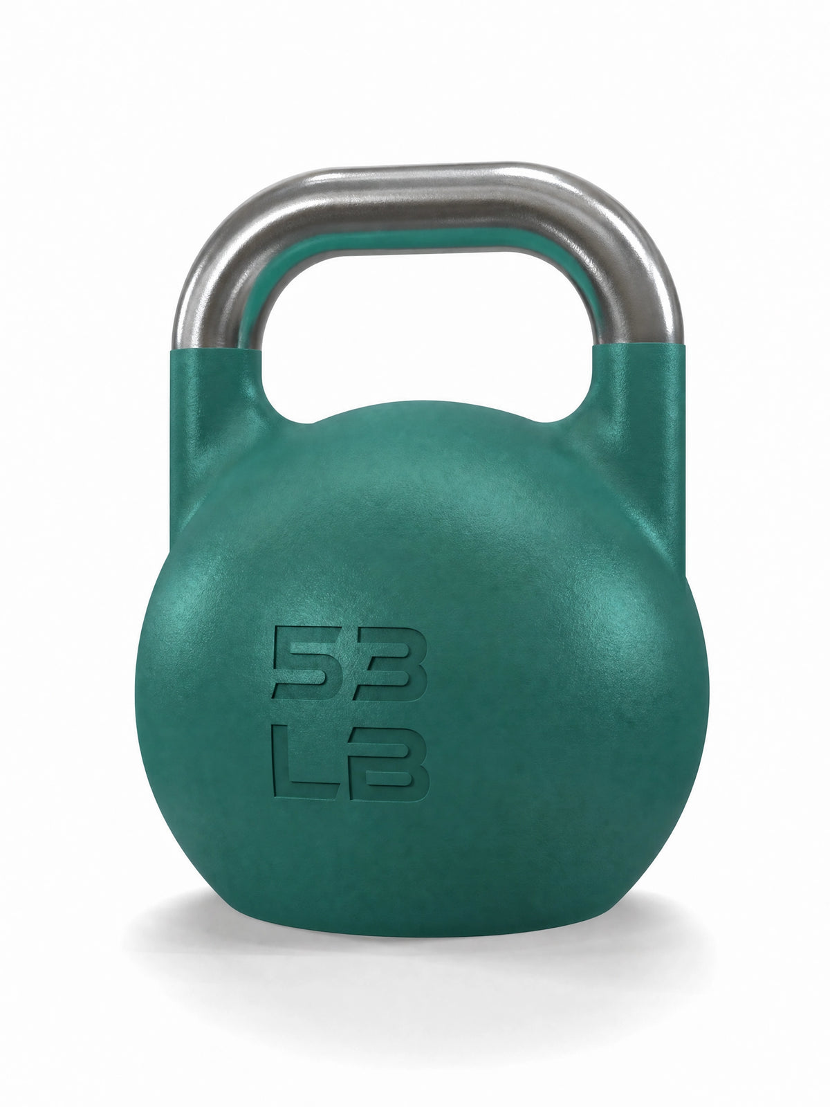 Competition Kettlebell Green - 53 lb, silver handle, for functional training