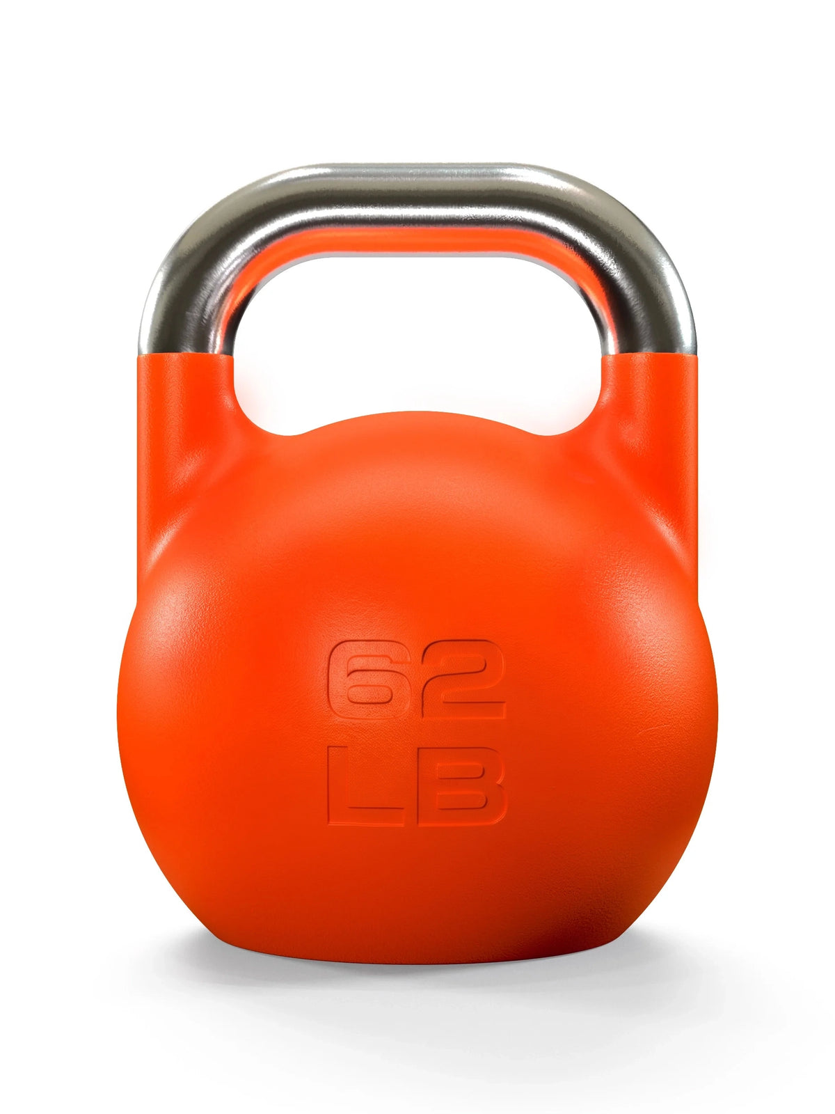 Competition Kettlebell Set - Orange kettlebell, 62 lb, with silver handle