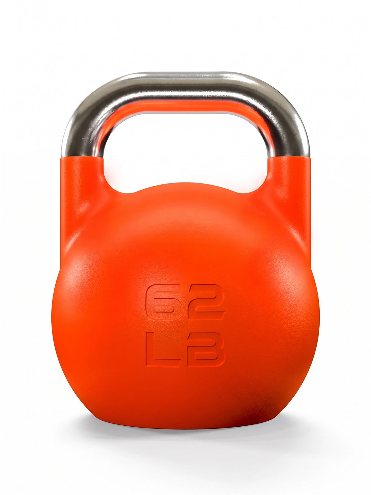 Competition Kettlebell Set - Orange kettlebell, 62 lb, with silver handle