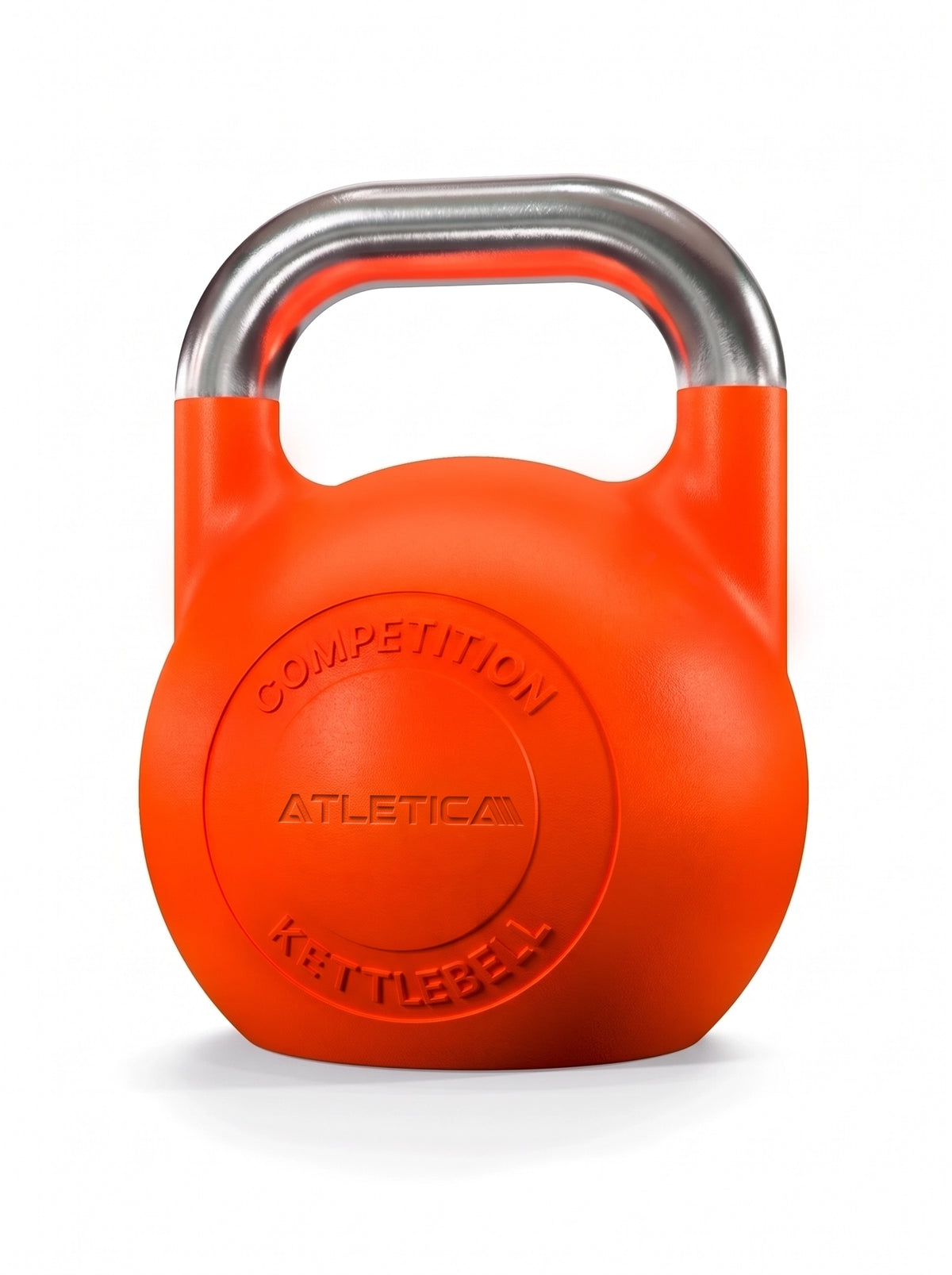 Competition Kettlebell - orange kettlebell with silver handle, for functional training, 70 lb