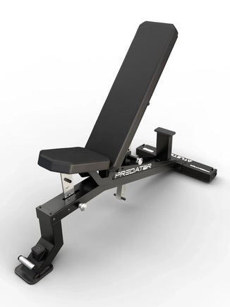 ATLETICA Predator Weight Bench – front view, adjustable backrest, 4.25"x2.25" steel