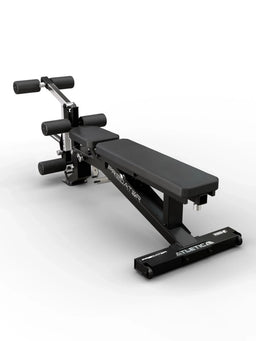 Atletica Predator EVO modular Weight Bench - EVO Leg Blocker in flat-bench position 