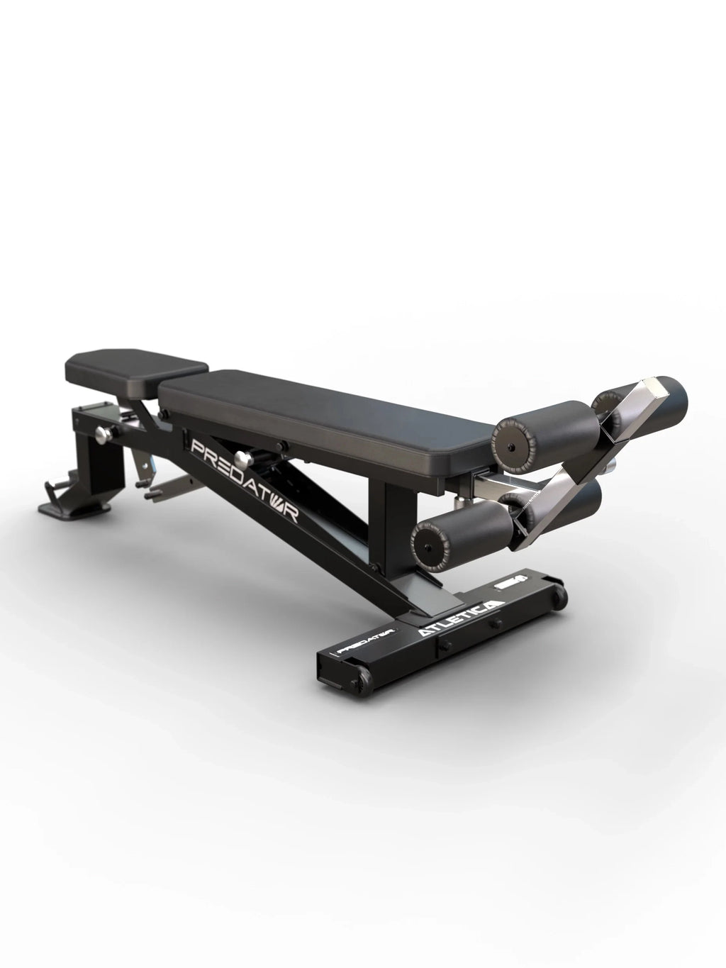 Atletica Predator EVO Weight Bench - EVO Leg Blocker in Flat Bench Position