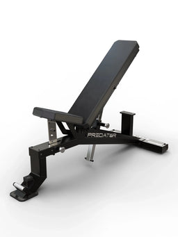 Atletica Predator EVO modular weight bench with PU pad, incline position, angled view