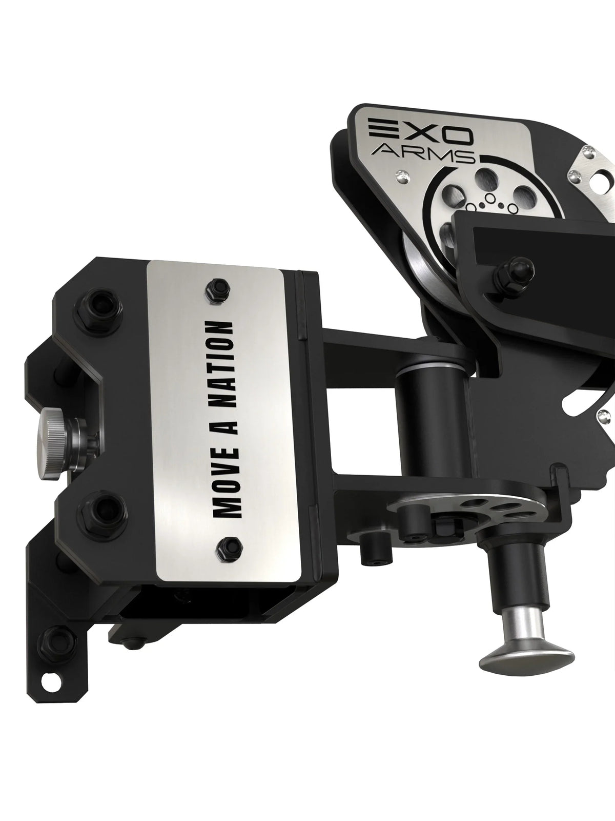ATLETICA EXO Arms – trolley holder with logo plate and cable pulley arm, aluminum Pop Pin