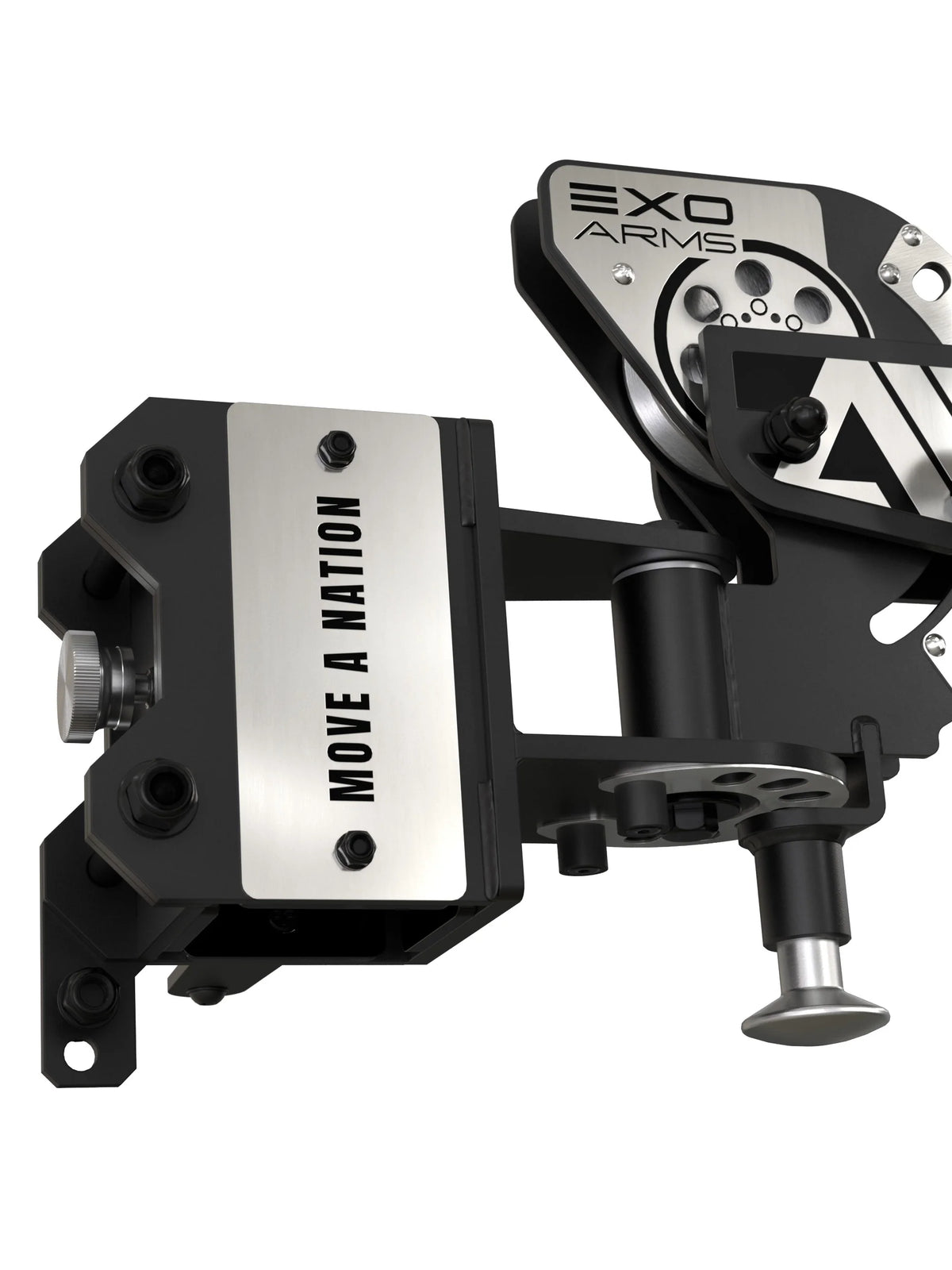 ATLETICA EXO Arms – trolley holder with logo plate and cable pulley arm, aluminum Pop Pin
