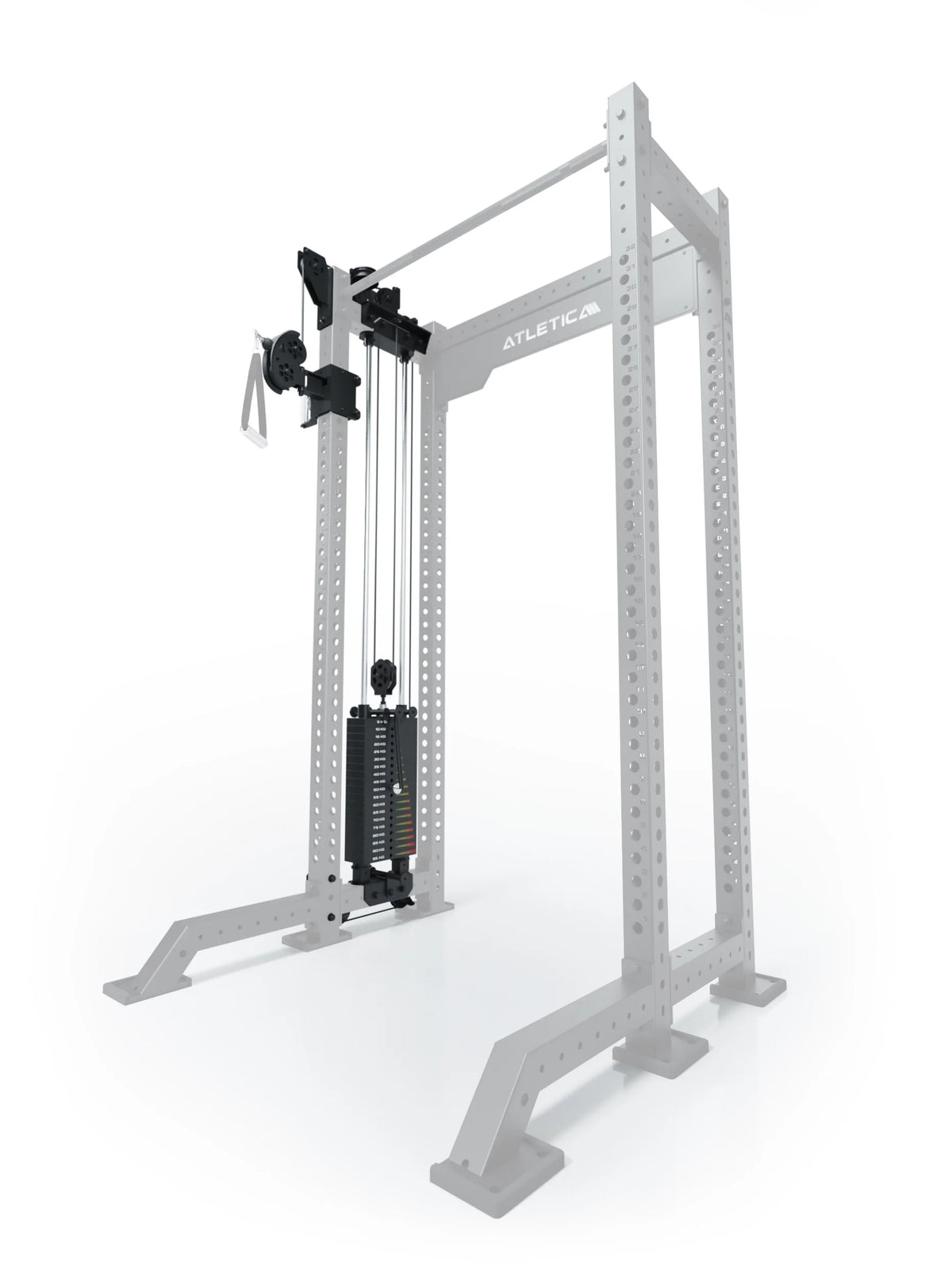 R8 Bradley - cable pulley attachment with weight stack on the left, cable pull and handle
