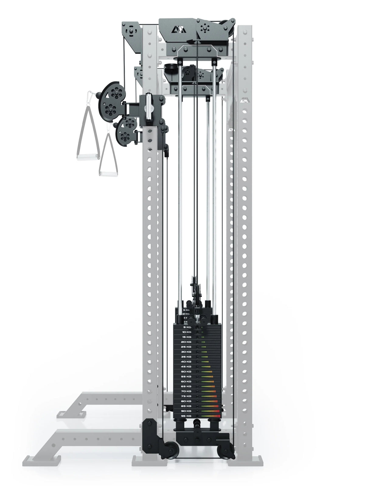 R8 Bradley Dual Cable Pulley Attachment with 380 lb weight stacks, 16.5" Crossbar