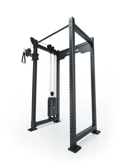 R8 Bradley black Power Rack with cable pulley, weight stack and handle