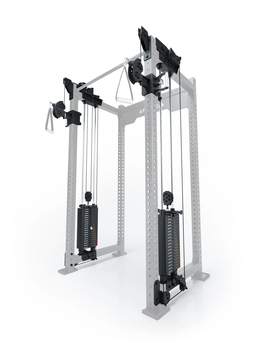 R8 Bradley - functional trainer with two 190 lb weight stacks, pulleys, handles