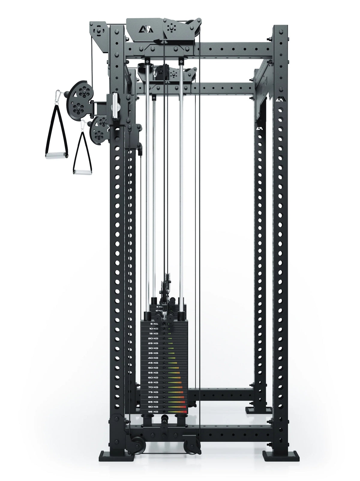 R8 Bradley Dual Cable Pulley attachment with two 210 lb weight stacks, for 30.5" Crossbar