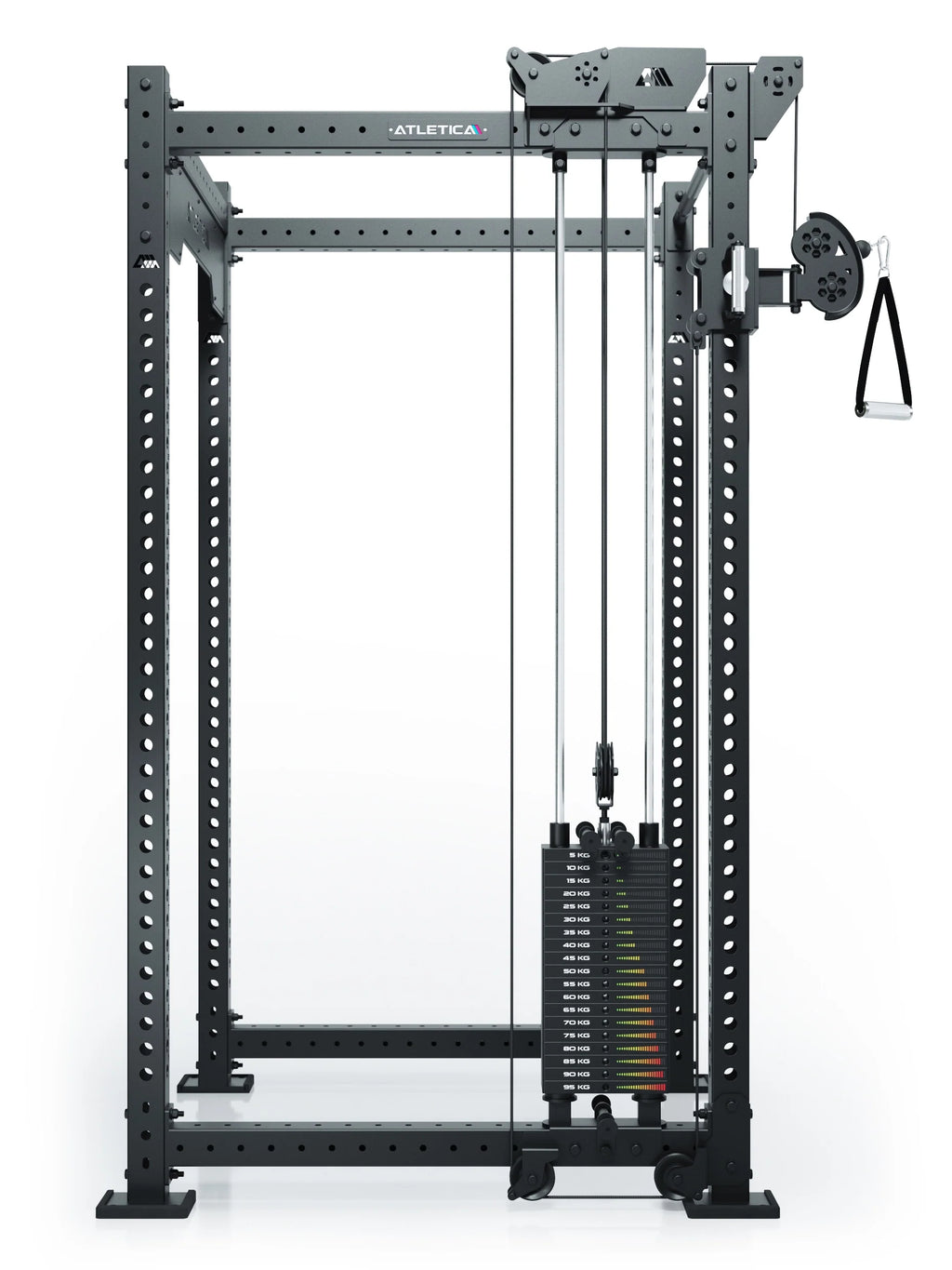 R8 Bradley Left - Cable Pulley attachment with weight stack 190 lb, handle on left, 43-inch Crossbar