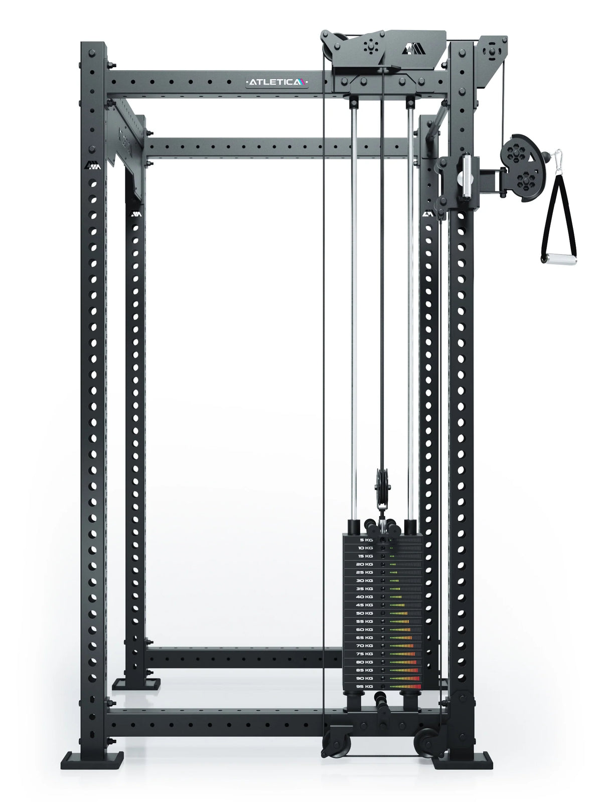 R8 Bradley Left - Cable Pulley attachment with weight stack 210 lb, handle on left, 43-inch Crossbar