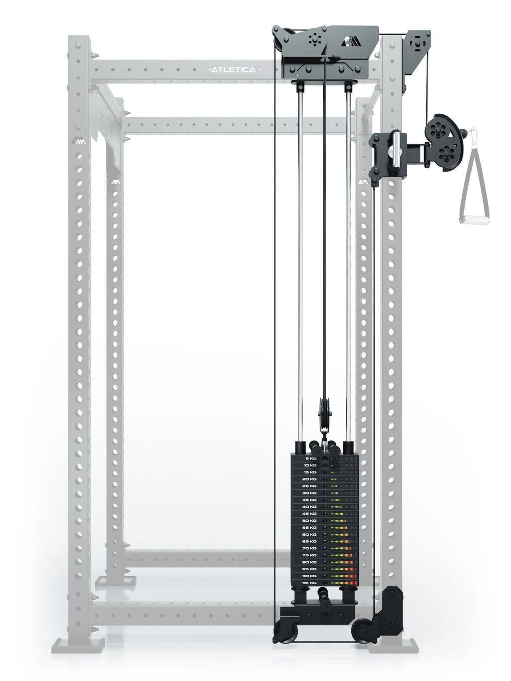 R8 Bradley Left - cable pulley attachment with 190 lb weight stack, for isolation exercises on the cable pulley